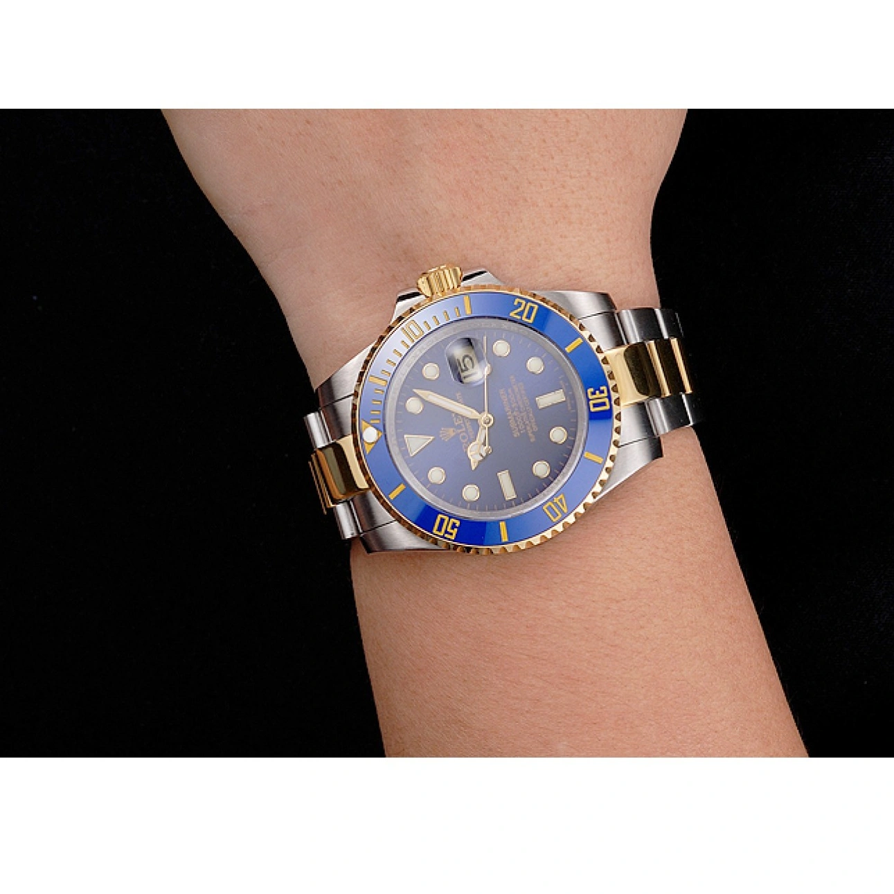 Good Copy Rolex Watches Tone And Rolex Bracelet Dial Steel Swiss Bezel Submariner Two Blue Gold 1014